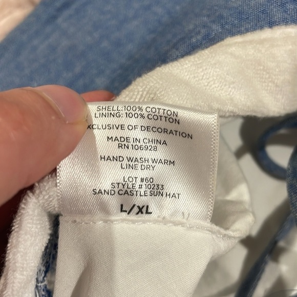 Coolibar Sand Castle Blue Kids UPF Hat - Picture 5 of 7